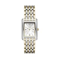 Women's Rectangular Silver and Gold Two-Tone Bracelet Watch (Model: FMDFL1040)