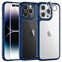 5 in 1 for iPhone 14 Pro Max Case Blue, [Military-Grade Drop Protection] Slim Shockproof Phone Lanyard Case 6.7 inch