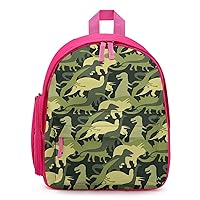 Camouflage Army Dinosaur Mini Travel Backpack Casual Lightweight Hiking Shoulders Bags with Side Pockets
