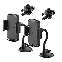 Scosche SUHVWDL-2XCES0 Universal Cell Phone Mount, Rotatable Hands-Free Car Air Vent/Dashboard/Windshield Suction Cup Phone Holder Stand Compatible w/iPhone 15/14/13/12 Series, Android (Pack of 2)
