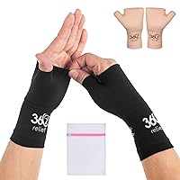 Wrist and Thumb Support - for Arthritis | Joint Pain, Sprain, Sports, Hand Instability, Improve Circulation | for Men and Women | 1 Pair - 2 PCS, Large, Black with Mesh Laundry Bag |