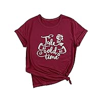 Women Tale As Old As Time Tee Tops Letter Print Graphic Tees Vintage Tanks Tops