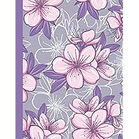 Cherry Blossom Composition Notebook: 8.5 X 11 Standard Wide Ruled Paper Lined Journal, Decorative Cherry Blossom Floral Pattern Cover - A Useful Gift For Teenage Students