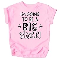 Bold Big Sister Colorful Sibling Reveal Announcement T-Shirt for Baby and Toddler Girls Sibling Outfits