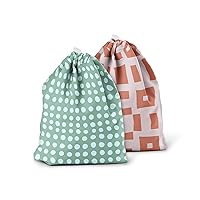 Esembly Ditty Bag Duo, Waterproof Wet Dry Bags for Cloth Diapers, Messy Baby Accessories, Swimsuits, Gym Clothes, Toiletries and Snacks - Stellar and Theory (Pack of 2)