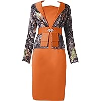 YINGJIABride Knee Length Mother of The Bride Dresses with Camo Long Sleeve Jacket