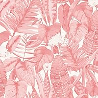 Tempaper Pink Lemonade Tropical Removable Peel and Stick Wallpaper, 20.5 in X 16.5 ft, Made in the USA