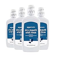 Amazon Basics Dry Mouth Oral Rinse, Alcohol Free, Mint, 16 Fl Oz (Pack of 4) (Previously Solimo)