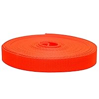 Colored Flat Nylon Webbing - Strap For Arts And Crafts, Dog Leashes, Outdoor Activities - 1 Inch x 10, 20, or 50 Yards, Over 20 Colors