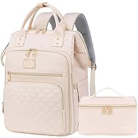 Weitars Lunch Backpack For Women,15.6 Inch Laptop Backpack For Women Backpack, Travel Backpack,Work Backpack For Women (Beige)