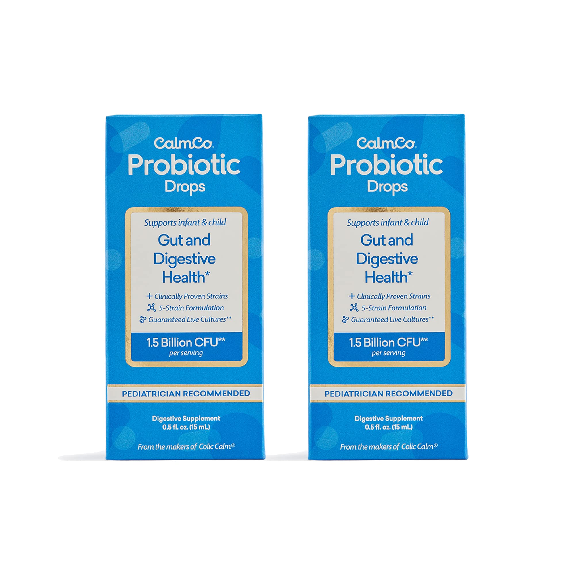 CalmCo Infant & Child Probiotic Drops for Gut & Digestive Health, 0.5 fl oz (Pack of 2)