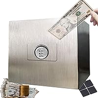 Piggy Bank Password Money Safe Box Bigger Savings Bank Stainless Steel Money, Real Money Bank Cash Coin Jar for Adults Boys Grils [7.9 inch]