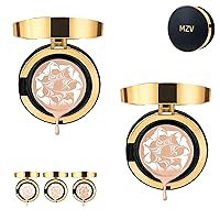 MZV Air Cushion BB Cream Waterproof Foundation,Water Bead Tricolor Latte Concealer Cushion,Tri-Color Concealer Cushion (23# natural)