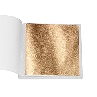 100 Sheets Gold Foil Paper Art Gold Foil Sheets Thin Gold Leaf Sheets Gold Foil Paper Craft for Arts Painting Gilding Crafting Decoration, 3.15 x 3.15 Inches (Champagne Gold)