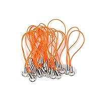 20pcs/Pack 20 Assorted Colors Smooth Cord with Clasp for DIY Jewelry Findings Accessories, Mobile Phone Sling (Orange, 46×5.42mm)