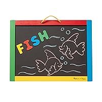 Melissa&Doug Magnetic Chalkboard and Dry-Erase Board With 36 Magnets, Chalk, Eraser, Dry-Erase Pen-Letters And Numbers Learning Toys, Chalk Board For Kids, Dry Erase Board For Kids Ages 3+,Multicolor