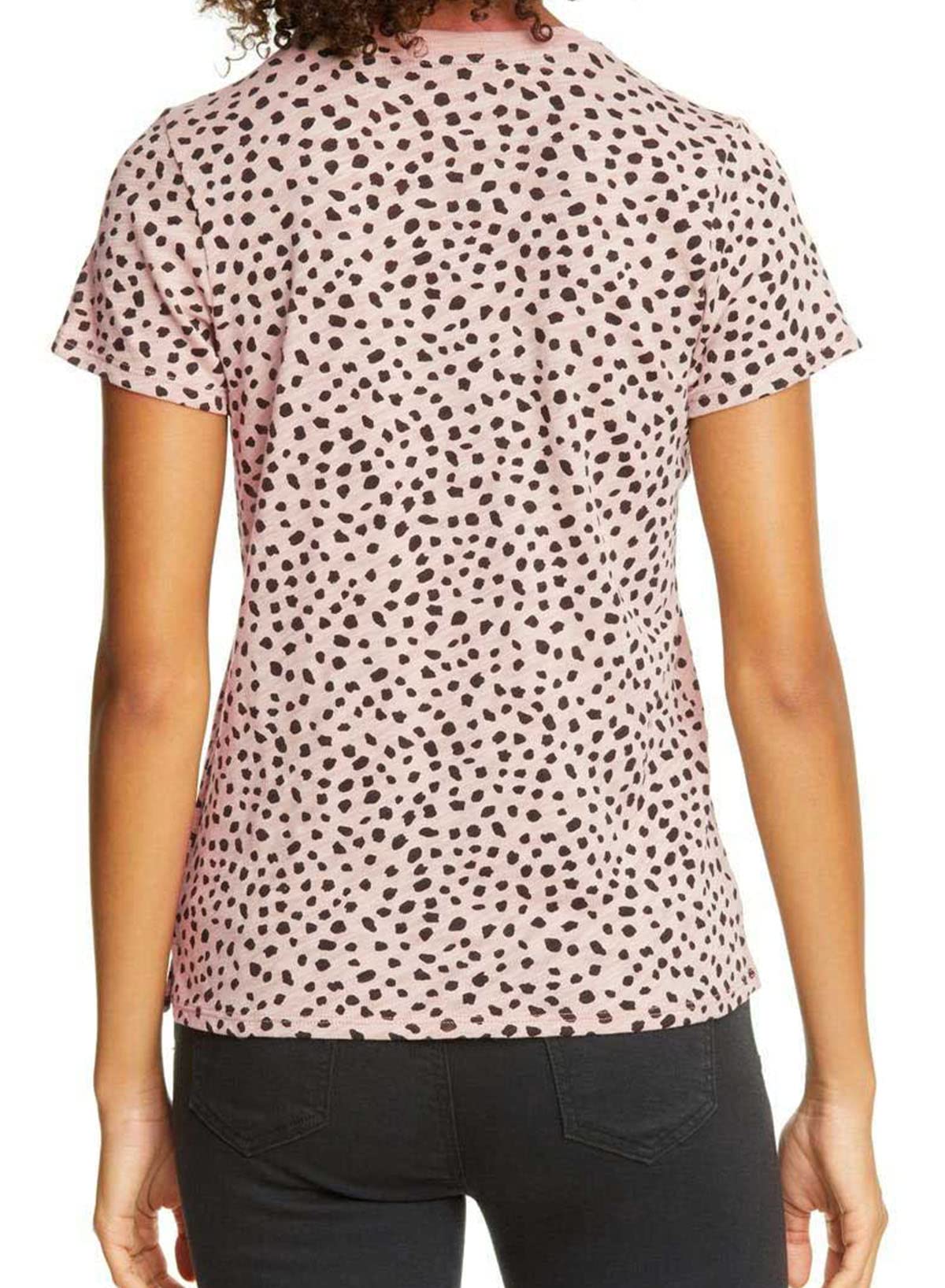 Black and White Polka Dots Women's T-Shirt Short Sleeve Crewneck