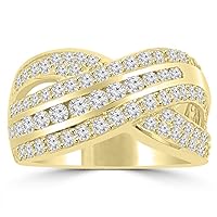 1.90 ct Ladies Round Cut Diamond Anniversary Ring in 14 kt Yellow Gold