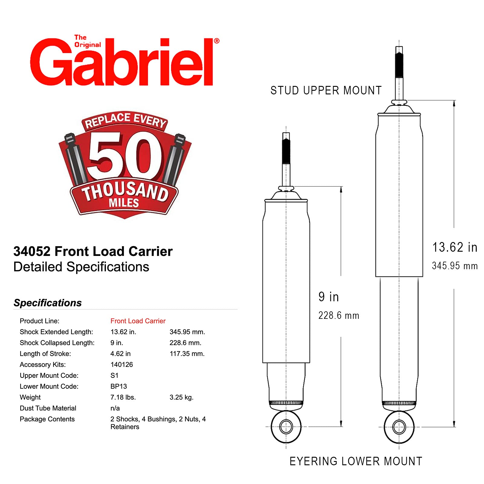 Gabriel 34052 Front Load Carrier