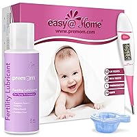 Easy@Home Ovulation Test Kit: 50 Ovulation Strips & 20 Early Pregnancy Tests & One Basal Body Thermometer & 70 Urine Cups + Premom Fertility Lubricant 2 Fl Oz