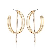 Goldtone Open C-Hoop Earrings