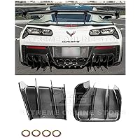 Extreme Online Store Replacement for 2014-2019 Chevrolet Corvette C7 | Performance Track Style Rear Bumper Lower Add-On Fin Diffuser Pair (Carbon Fiber)
