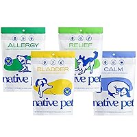 Native Pet Air Dried Chew Sampler - Dog Calming Chews & Dog Allergy Chews & Dog UTI Treatment & Anti-Inflammatory for Dogs - 30 Count Each