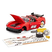 B Toy Take-Apart Sports Car for Kids – 34pc Red Toy Car Playset – STEM Toy Car with Mini Tool – Lights & Sounds Toy Car – 3 Years + – Take-Apart Sports Car (34pc)