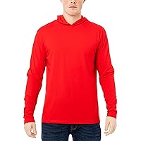 X RAY Men's Crewneck Hooded Long Sleeve T-Shirt, Soft Stretch Premium Cotton Slim Fit Casual Fashion Tee
