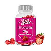 Hair Vitamins with Biotin, Vitamin C, E, A & Zinc | for Stronger and Healthier Hair, Skin & Nails | Antioxidants for Immunity | Gluten, Soy & Dairy Free - 30 Gummies (Strawberry Flavor)