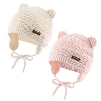 JANGANNSA Cute Knitted Boys Girls Christmas Beanie Warm Earflap Winter Hat Infant Toddler Baby Beanie 0-2Y