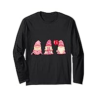 Cute Valentines Day Gnomes Anniversary Heart Love Letter Fun Long Sleeve T-Shirt