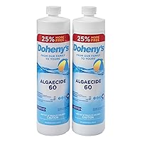 Doheny's Algaecide 60 | 100% Professional-Grade | Prevents All Types of Algae in Swimming Pools | Metal-Free, Non-Foaming, No Stains | Safe for Salt, Chlorine and Bromine Pools | (2) 40oz Bottles