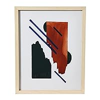 Creative Co-Op Abstract Geometric Print with Solid Wood Frame and Glass Cover