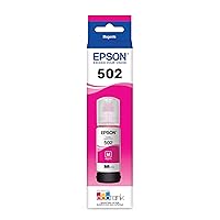 EPSON 502 EcoTank Ink Ultra-high Capacity Bottle Magenta Works with ET-2750, ET-2760, ET-2850, ET-3750, ET-3760, ET-3850, ET-4850, and other select EcoTank models, Magenta