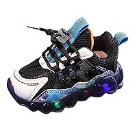 Toddler Girl Athletic Shoes Light Up Tennis Running Shoes Casual Breathable Lightweight Walking Shoes