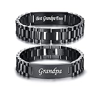 Masculine Watch Band Stainless Steel Link Bracelet Personalized Jewelry Gift for Men DAD Father Husband Boyfriend