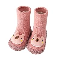 Infant Toddle Footwear Winter Toddler Shoes Soft Bottom Indoor Non Slip Warm Floor Bow Animal Shoes for Toddlers Boys
