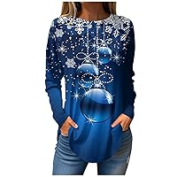 Long Sleeve Shirts for Women Printed Fall Hippie Tshirts Crewneck Tunic Tops Dressy Casual Blouse Loose Sweatshirts