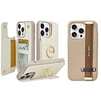 CUSTYPE for iPhone 15 Pro Max Wallet Case with Card Holder, Leather Protective Case with Handle Strap Kickstand Case for Women for iPhone 15Pro Max 6.7