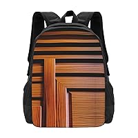 Wooden Doors And Locks Backpack Lightweight Simple Casual Backpack Shoulder Bags Large Capacity Laptop Backpack