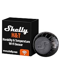 Shelly H&T - Black|WiFi Humidity and Temperature Sensor|Home Automation| Compact Size| Smart WiFi| Hygrometer Monitor| iOS Android Application| Over 1 Year Battery (1 Pack)