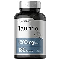 Horbaach Taurine 1500mg Capsules | 180 Count | Non-GMO and Gluten Free Supplement