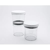 Botto The Adjustable Airtight Container 2-Pack | Push Down To Remove Air And Adjust Contents Between 16 oz & 32 oz (Clear)