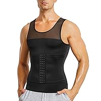 Mens Compression Shirt Slimming Body Shaper Vest Sleeveless Undershirt Tank Top Tummy Control Shapewear for Men