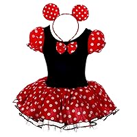 Dressy Daisy Girls' Polka Dots Halloween Christmas Fancy Dress Dance Costume with Headband