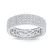 10k White Gold 2.75 Carat Real Men Diamond Ring Engagement Ring Wedding Ring Bridal Pinky Ring Band (2.75 cttw, H-I Color, SI2-I1)