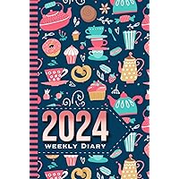 2024 Weekly Diary: Hardcover / 6x9 Dated Personal Organizer / Daily Scheduler With Checklist - To Do List - Note Section - Habit Tracker / Organizing ... Pot Kettle - Pink Blue Decor Pattern Cover 2024 Weekly Diary: Hardcover / 6x9 Dated Personal Organizer / Daily Scheduler With Checklist - To Do List - Note Section - Habit Tracker / Organizing ... Pot Kettle - Pink Blue Decor Pattern Cover Hardcover Paperback