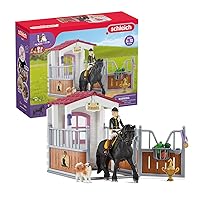 schleich HORSE CLUB — Horse Box with HORSE CLUB Tori & Princess, 26 Piece Horse Stable Play Set, Functional Horse Toys for Girls and Boys Ages 5+