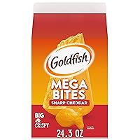 Goldfish Mega Bites, Sharp Cheddar Crackers, 24.3 Oz Carton